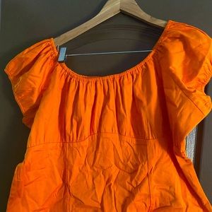 NWOT 4X PUG Orange Peasant Top